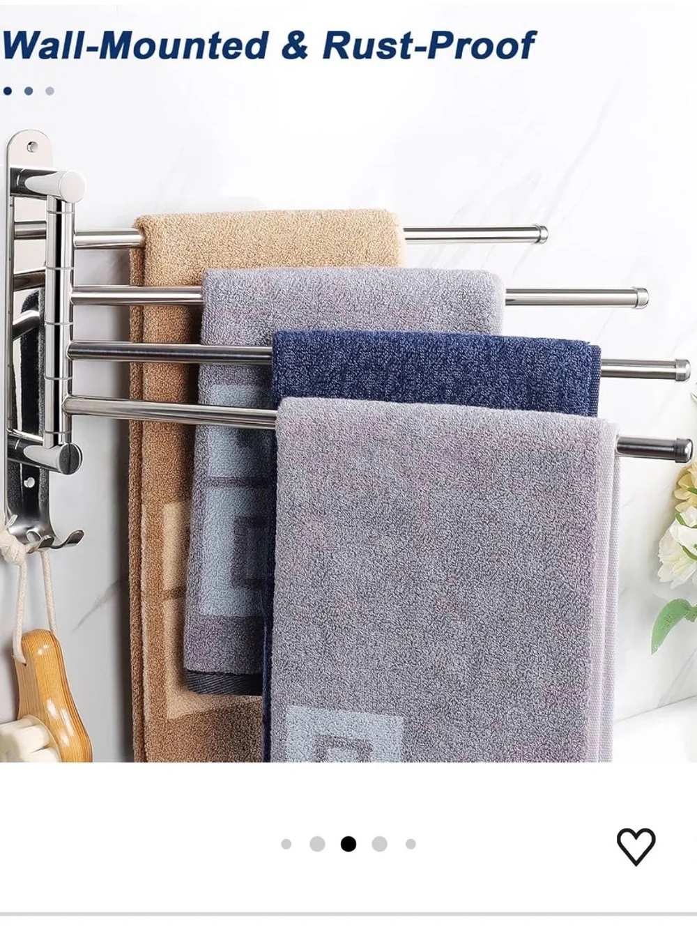 NearMoon Triple Towel Bar - Chrome Finish
